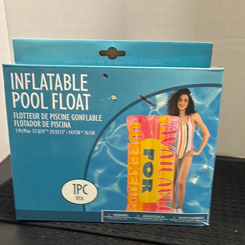 Inflatable Pool Float with Colorful Design